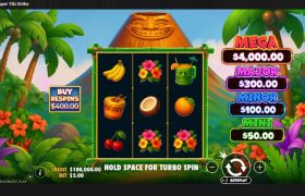 Screenshot cu noul slot Super Tiki Strike dezvoltat de Pragmatic