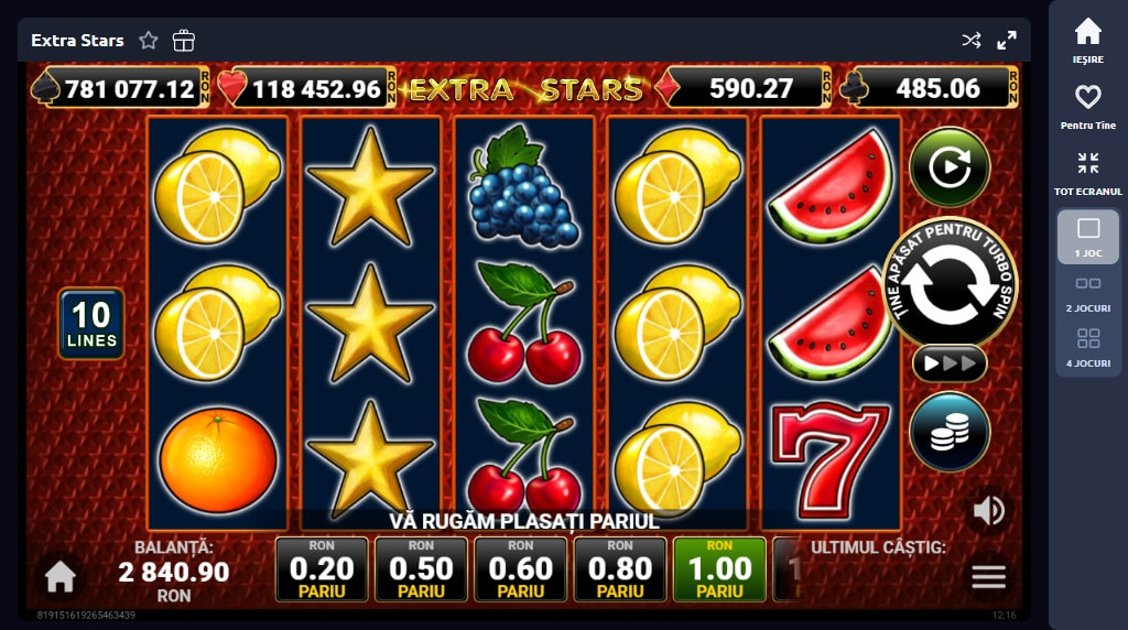 Slotul Extra Stars de la Amusnet