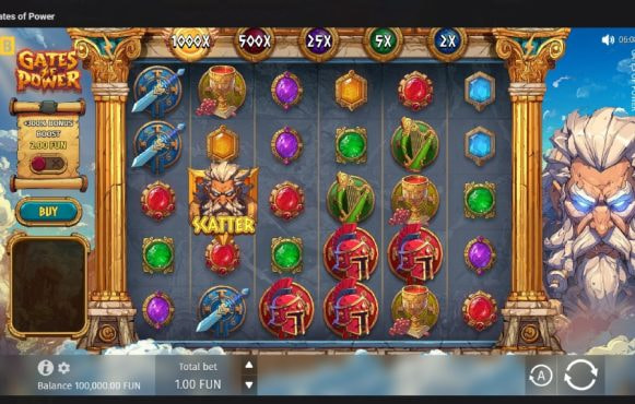 Screenshot cu noul slot Gates of Power dezvoltat de BGaming