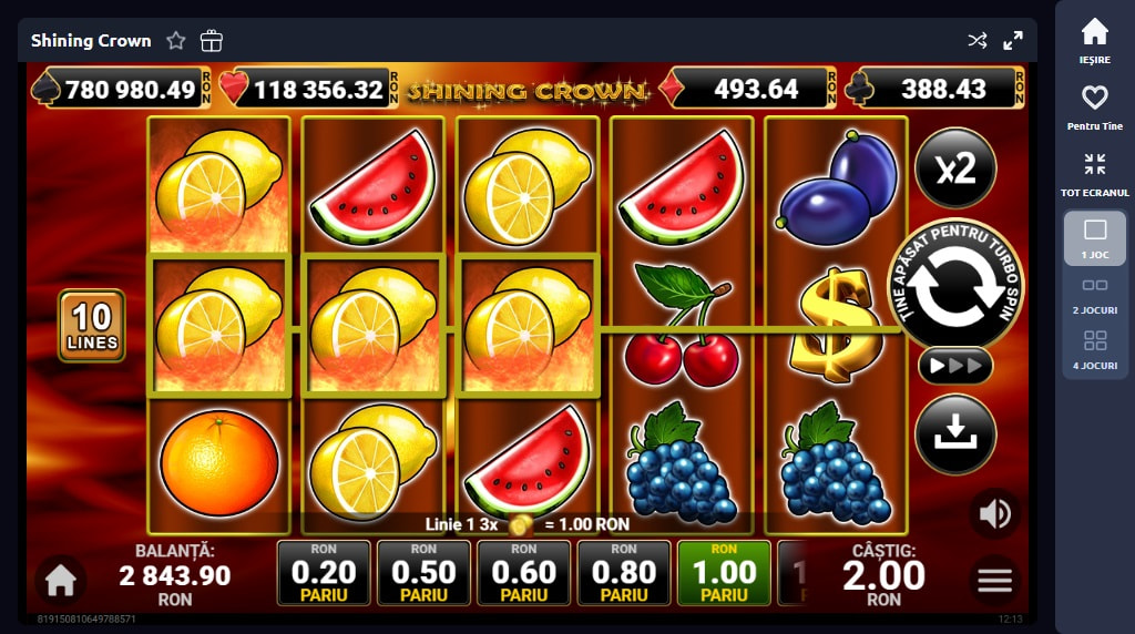 Slotul Shining Crown de la Amusnet