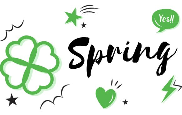 Spring, trifoi, steluță