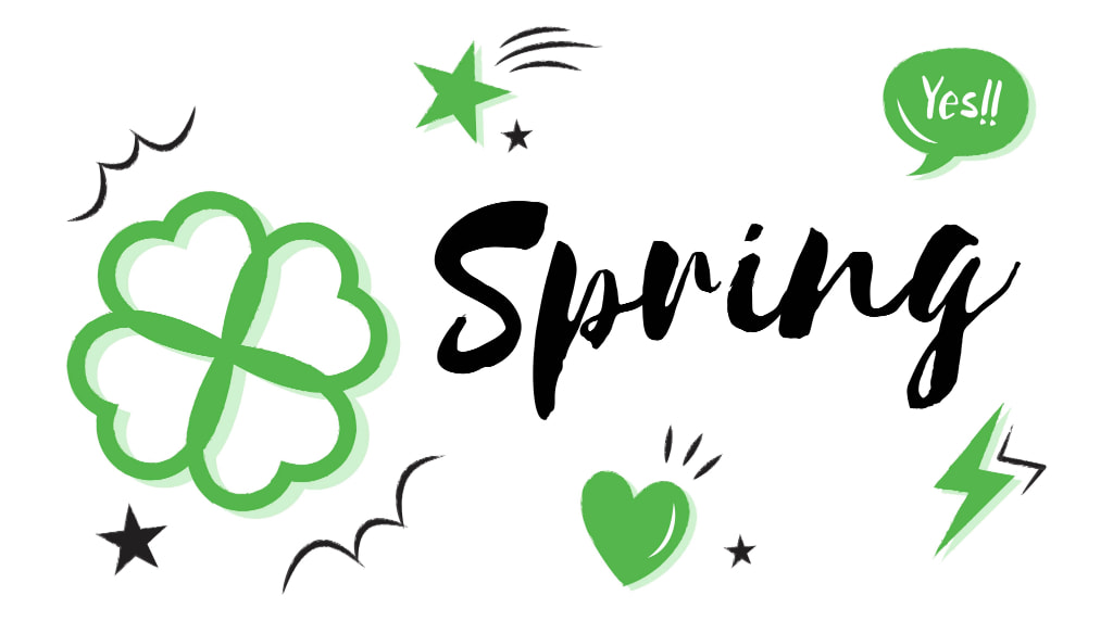 Spring, trifoi, steluță