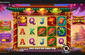 Screenshot cu noul slot Triple Pot Diamond dezvoltat de Pragmatic Play