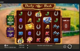 Screenshot cu noul slot Derby Rush dezvoltat de BGaming