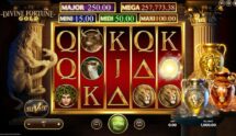 Screenshot cu noul slot Divine Fortune Gold dezvoltat de NetEnt