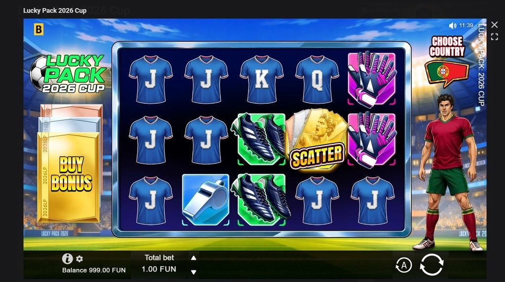 Screenshot cu noul slot Lucky Pack 2026 Cup dezvoltat de BGaming
