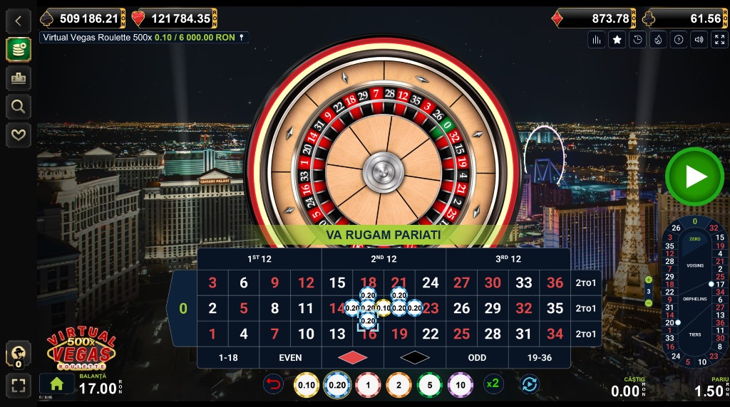 Virtual 500x Vegas Roulette de la Amusnet