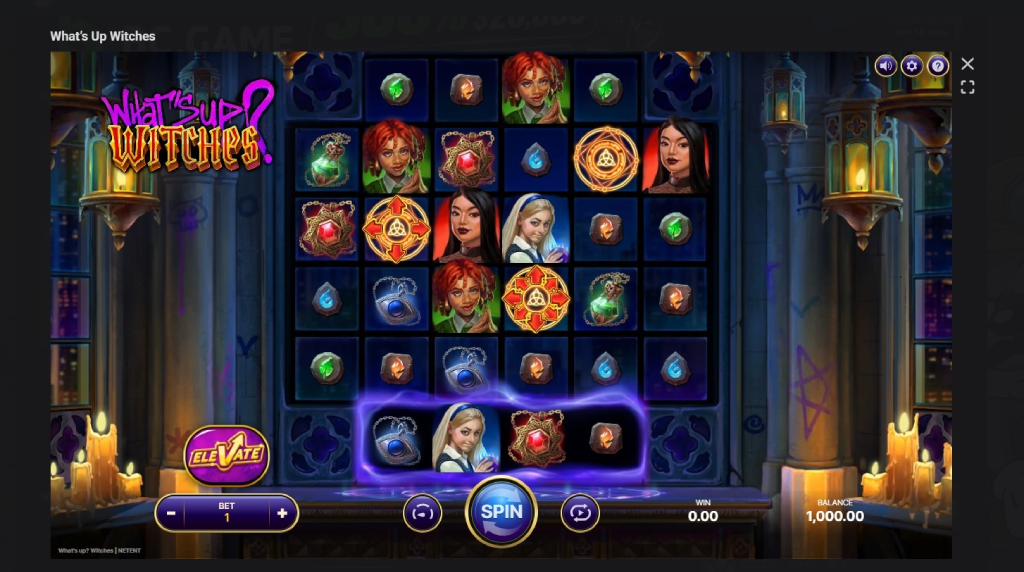 Screenshot cu noul slot What's Up Witches dezvoltat de NetEnt