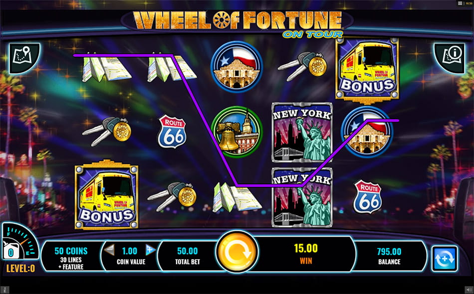 Free Demo Version of the Wheel of Fortune on Tour Online Slot