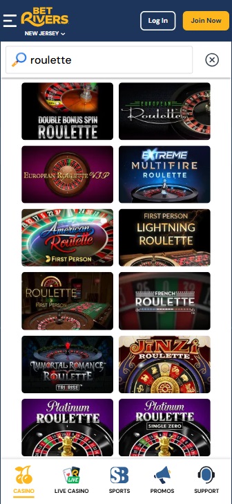 The Online Roulette Game Catalog at BetRivers Casino