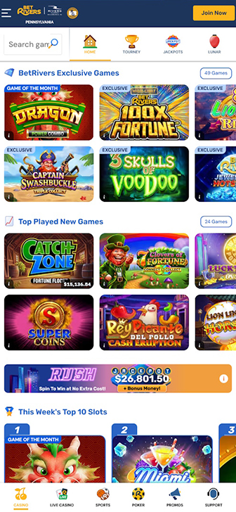 Exclusive and Popular Slots at BetRivers