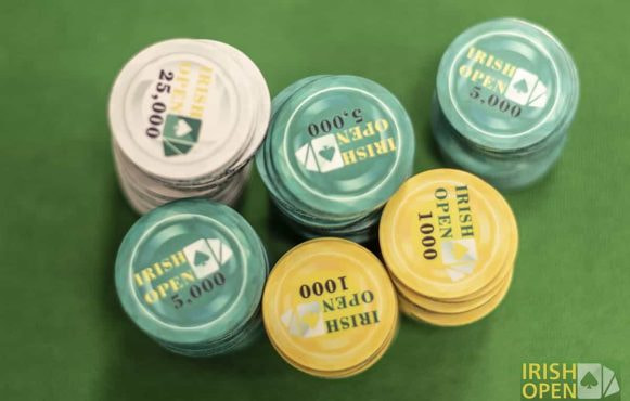 Irish Open branded poker chips.