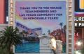 A sign outside of the Mirage thanks the Las Vegas community for its business.