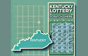 A Kentucky state map with a scratch off card