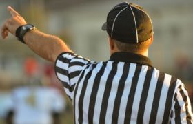 Refereee making an important call