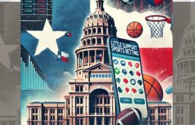 Texas capitol building with sports betting app