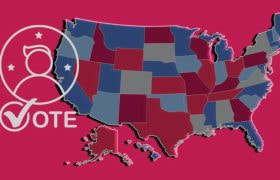 Donald Trump and US map