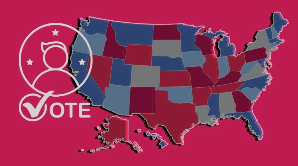 Donald Trump and US map