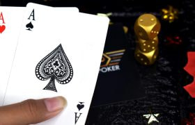 A pair of Aces, the best starting hand in Texas Hold 'em Poker