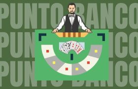 Punto Banco Baccarat table and dealer