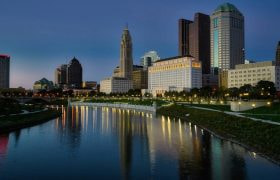View of Downtown Columbus Ohio from the river