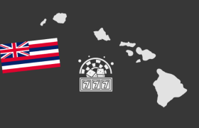 Hawaii map with gaming icon