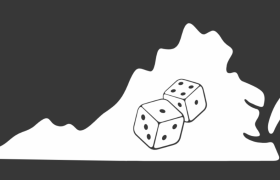 Virginia map with dice
