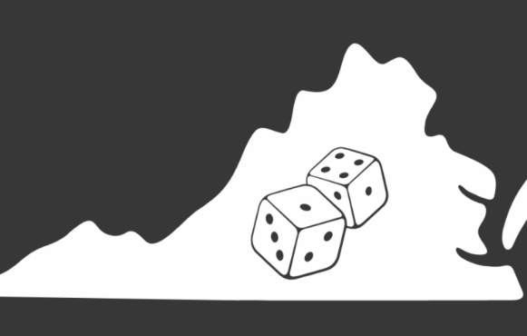 Virginia map with dice