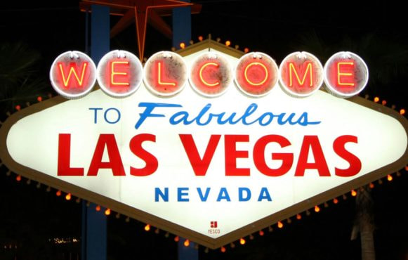 Welcome to Fabulous Las Vegas Sign lit at night.