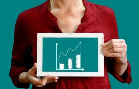 Woman holding a chart