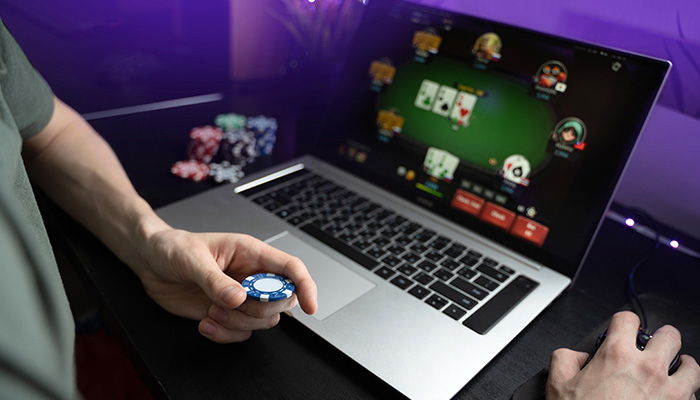 Person playing online poker 1