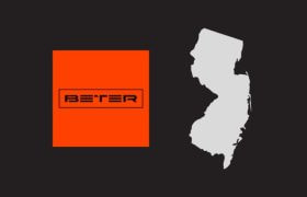 BETER logo and state of New Jersey map