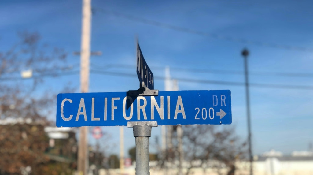 California street sign against a blue sky
