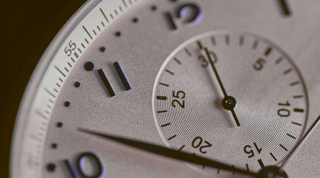 A chronograph subdial of a watch