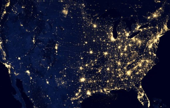 Space map of the US