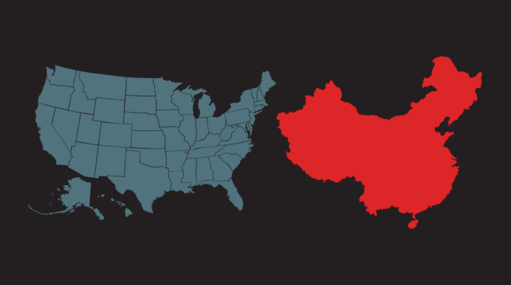United States and China maps