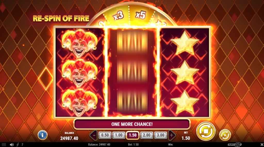 Screenshot of the Re-Spin of Fire of Fire Joker 100