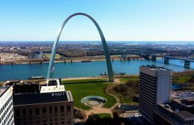 The world-famous Gateway Arch in St. Louis