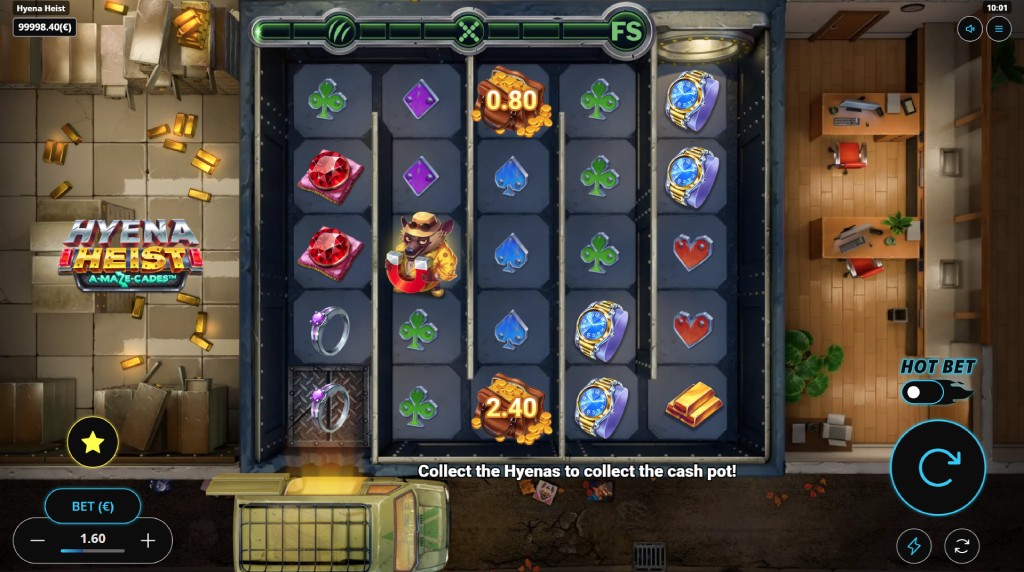 Screenshot from the New Hyena Heist Slot by Gaming Corps