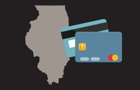 Illinois map and credit card