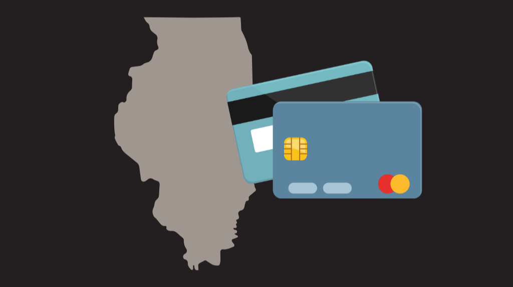 Illinois map and credit card