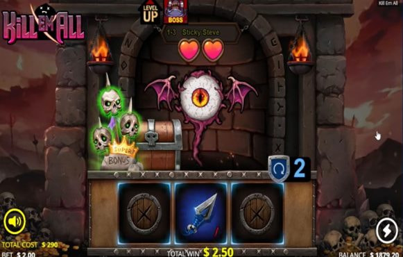 Screenshot from the New Kill Em All Slot by Nolimit City