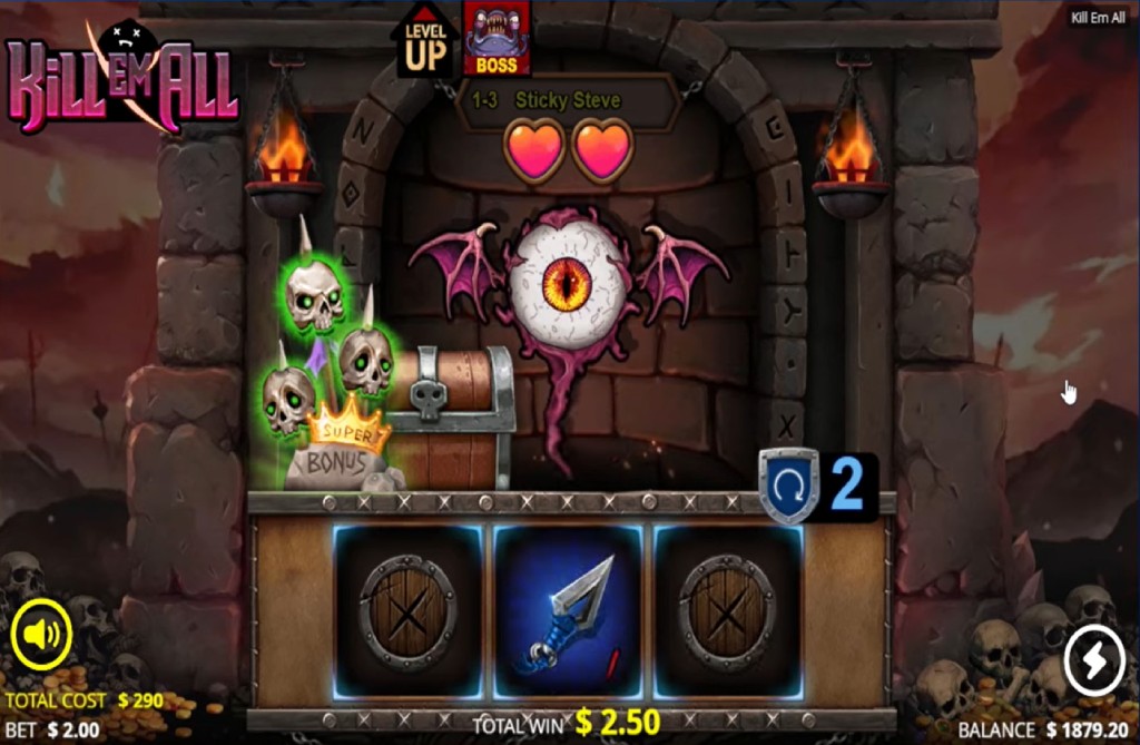 Screenshot from the New Kill Em All Slot by Nolimit City