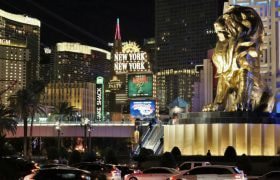 Las Vegas Lion standing guard over Las Vegas Strip