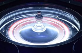 Neon Roulette wheel spinning