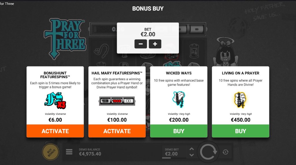 Screenshot of the Bonus Buy of Pray for Three