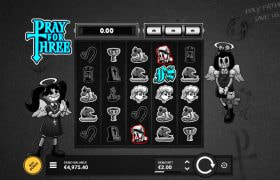 Screenshot from the New Pray for Three Slot by Hacksaw Gaming