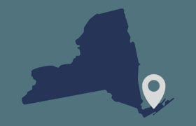 Casino icon on Queens New York map.