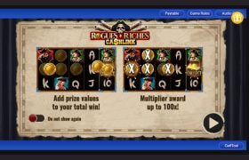 Screenshot from the New Rogues Riches Cashlink slot by IGT