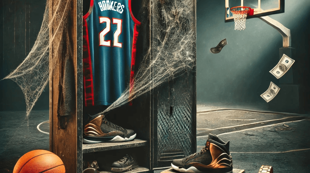 NBA locker, hoop, money